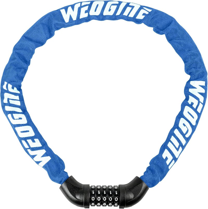 Weogine Bike Lock with Numbers and high Security Level, Bike Chain Lock, Bicycle Locks, 5 Digit Combination Lock for Bike, Bicycle, Scooter, Motorcycle, Door, Gate, Fence - Image 1